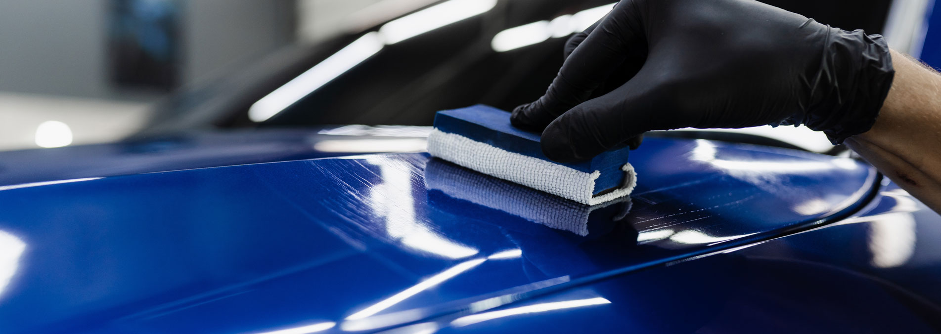 Detailing Blue Car